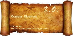 Komsa Oberon névjegykártya